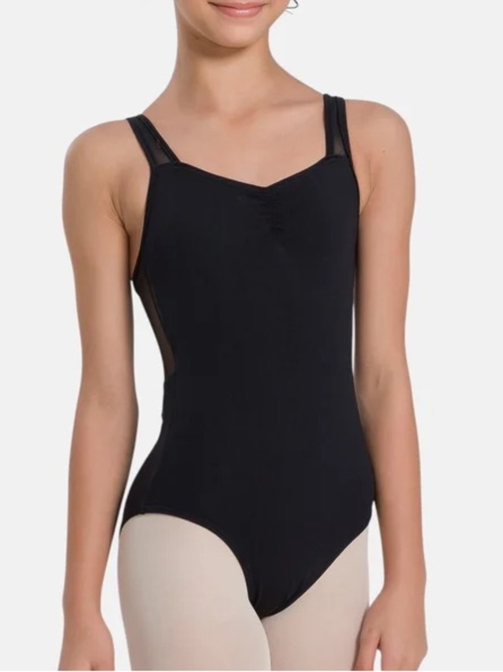 So Danca CHILD TANK LEOTARD WITH MESH STRAPS, Black, M (8-10)